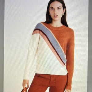 Madewell Striped Lyford Pullover Sweater in Coziest Textured Yarn